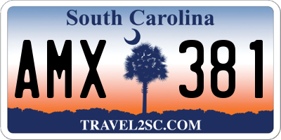SC license plate AMX381