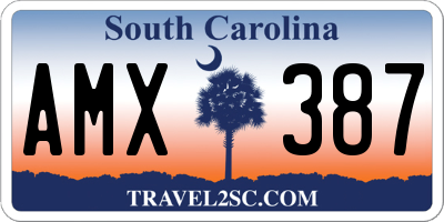 SC license plate AMX387