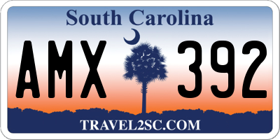 SC license plate AMX392