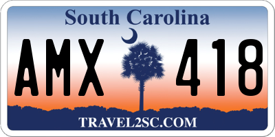 SC license plate AMX418