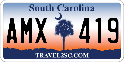 SC license plate AMX419