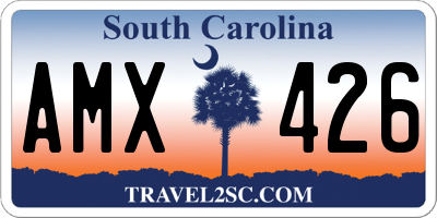 SC license plate AMX426