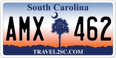 SC license plate AMX462