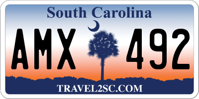 SC license plate AMX492
