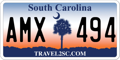 SC license plate AMX494