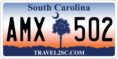 SC license plate AMX502