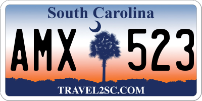 SC license plate AMX523