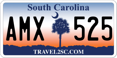 SC license plate AMX525
