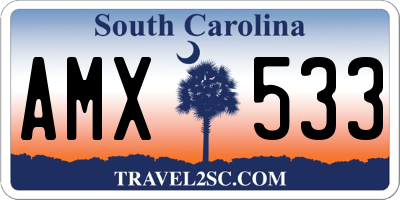 SC license plate AMX533