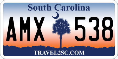 SC license plate AMX538