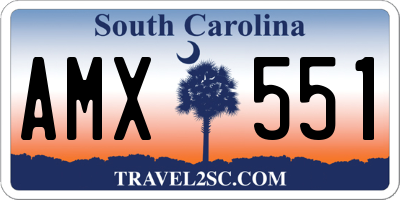 SC license plate AMX551