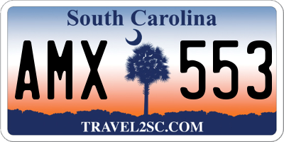 SC license plate AMX553
