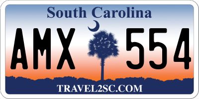 SC license plate AMX554