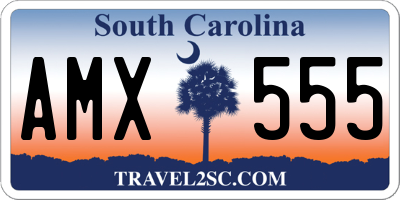 SC license plate AMX555