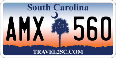 SC license plate AMX560