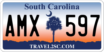 SC license plate AMX597