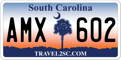 SC license plate AMX602