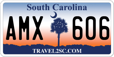SC license plate AMX606