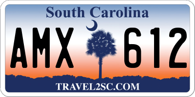 SC license plate AMX612