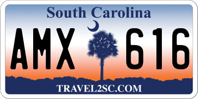 SC license plate AMX616