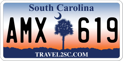 SC license plate AMX619