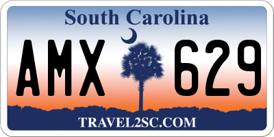 SC license plate AMX629