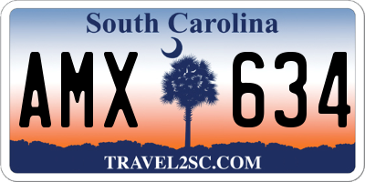 SC license plate AMX634