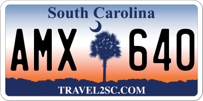 SC license plate AMX640