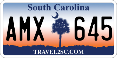 SC license plate AMX645