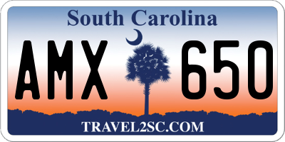 SC license plate AMX650
