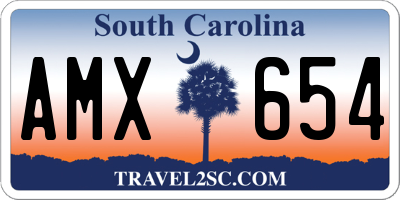 SC license plate AMX654