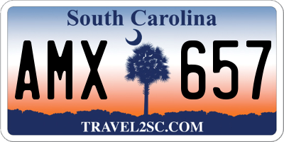 SC license plate AMX657