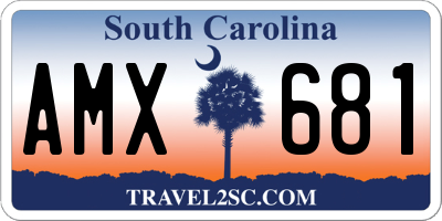 SC license plate AMX681