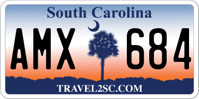 SC license plate AMX684
