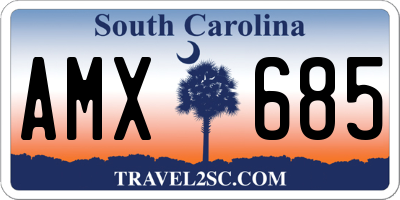 SC license plate AMX685