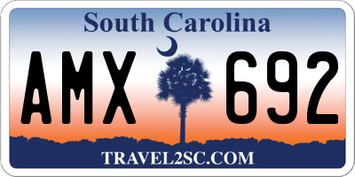 SC license plate AMX692