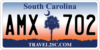 SC license plate AMX702