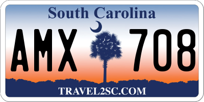 SC license plate AMX708
