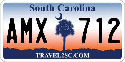 SC license plate AMX712