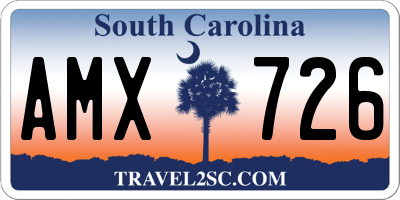 SC license plate AMX726