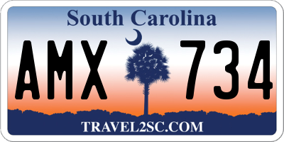 SC license plate AMX734