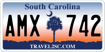 SC license plate AMX742