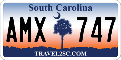 SC license plate AMX747