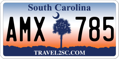SC license plate AMX785