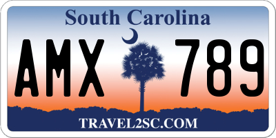 SC license plate AMX789