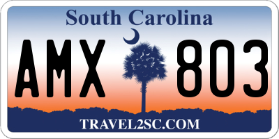 SC license plate AMX803