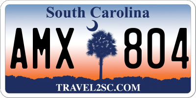 SC license plate AMX804