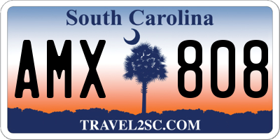 SC license plate AMX808