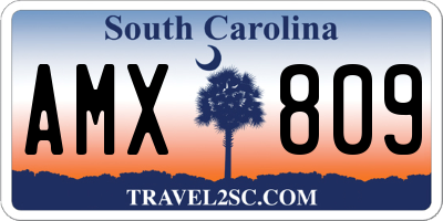 SC license plate AMX809