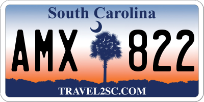 SC license plate AMX822